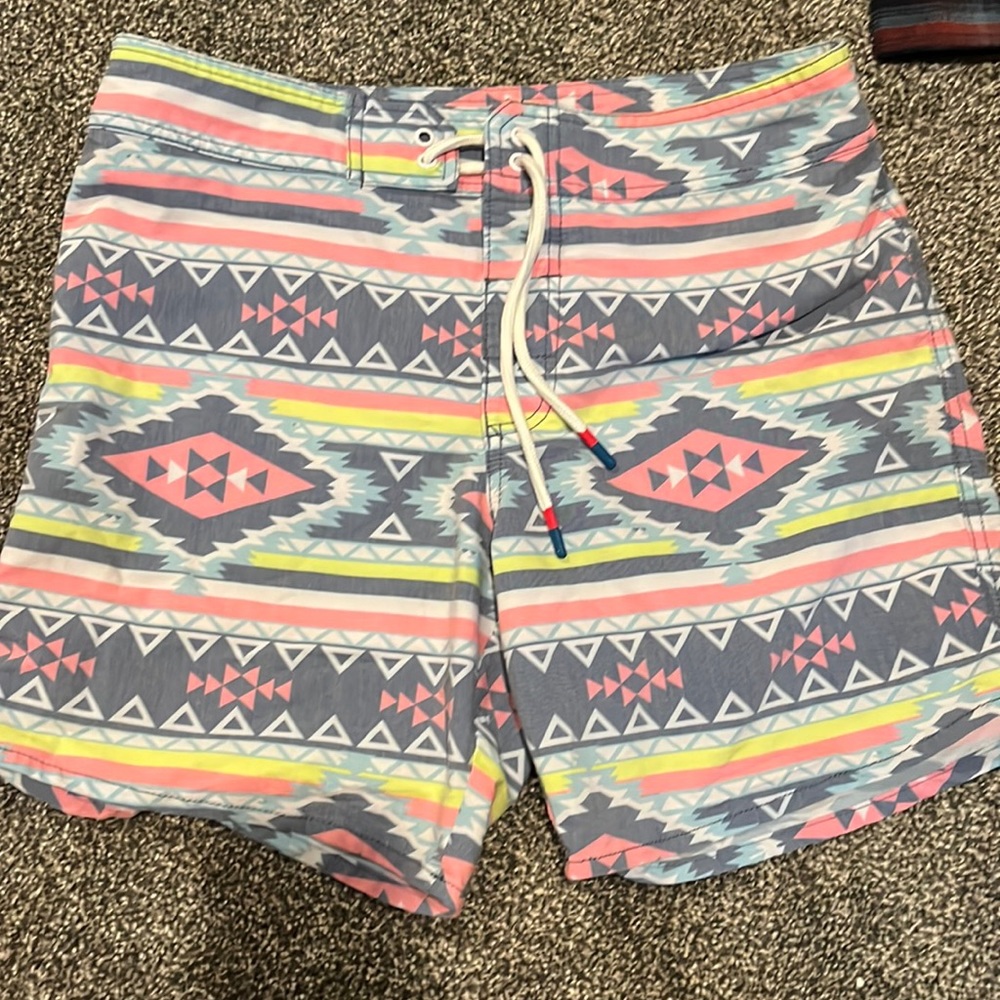 Chubbies Mens Boardshorts Surf Shorts Blue Pink Aztec Baja Print Size 30